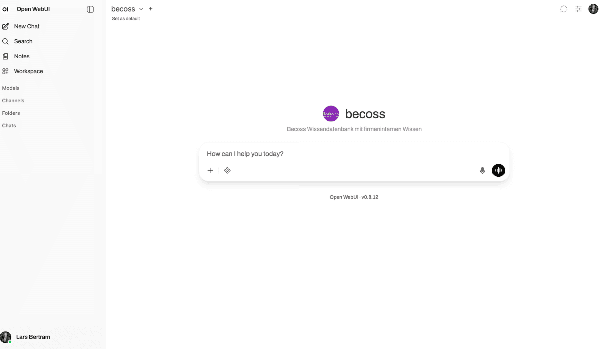 becoss Unternehmens-GPT – KI-Assistent mit Open WebUI Interface